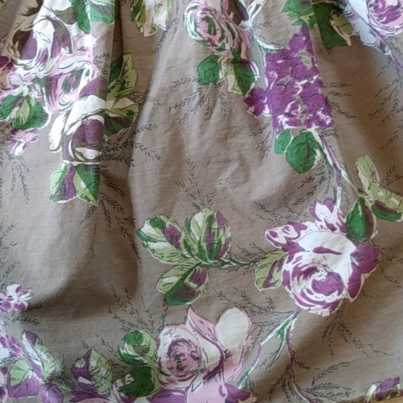 Lux Urban Outfitters Grey & Purple Floral Pleated A-line Skirt - Picture 7 of 7